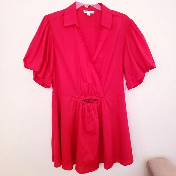 And Now This Pink 100% Cotton Flirty Dress with Puff Sleeves Size 2X NWT - Picture 2 of 10